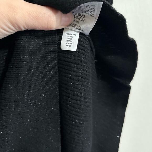 INC International Concepts Knit Polo Shirt Womens M Black Collared V-Neck Ribbed - Picture 4 of 5